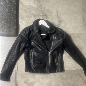 Blank NYC Women's Black vegan Leather Jacket